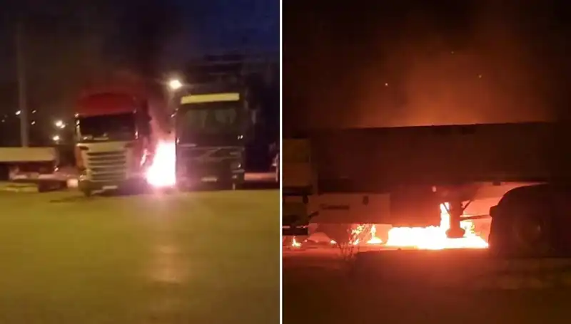 Park Halindeki Tırlara Yönelik Meydana Gelen Ateş İhalesi Şok Etkisi Yarattı